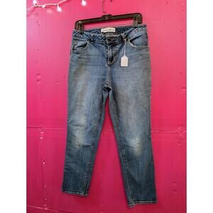 Fashion Bug Women's Blue Jeans Distressed 12p Straight Leg